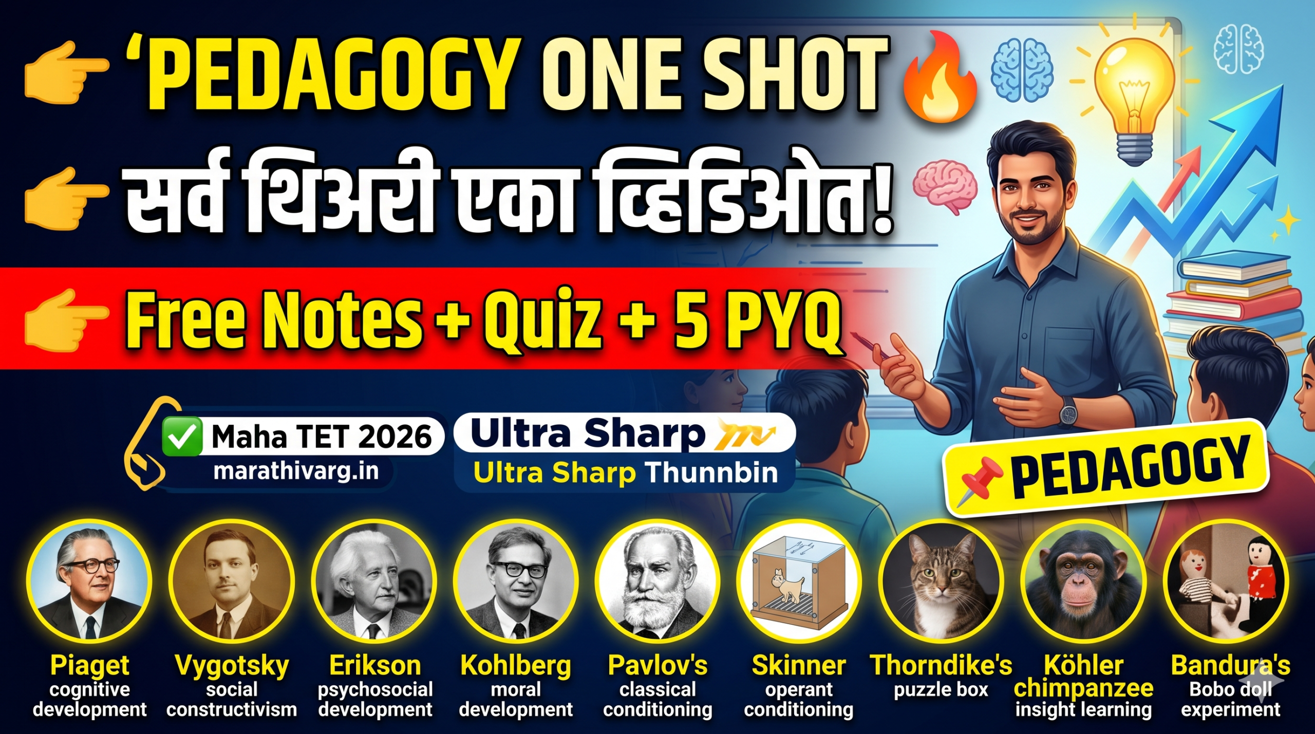 PEDAGOGY One Shot 🔥 सर्व थिअरी एका ठिकाणी | Maha TET / CTET 2026 | Free Notes + Quiz